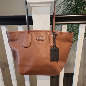 Coach Brown Leather Tote Bag